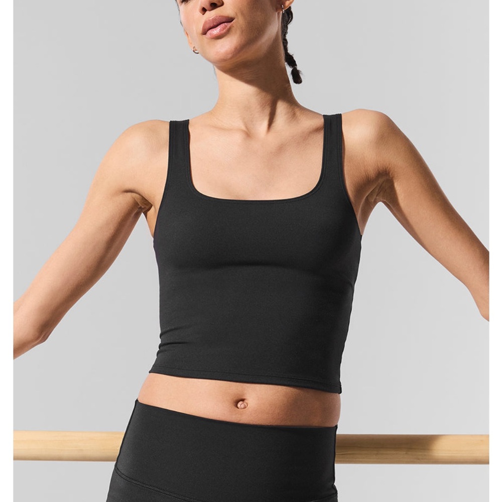 Alo Yoga Soft Sculpt Precision Tank Top Black Stretchy Soft Women’s Small NWT - Picture 2 of 4